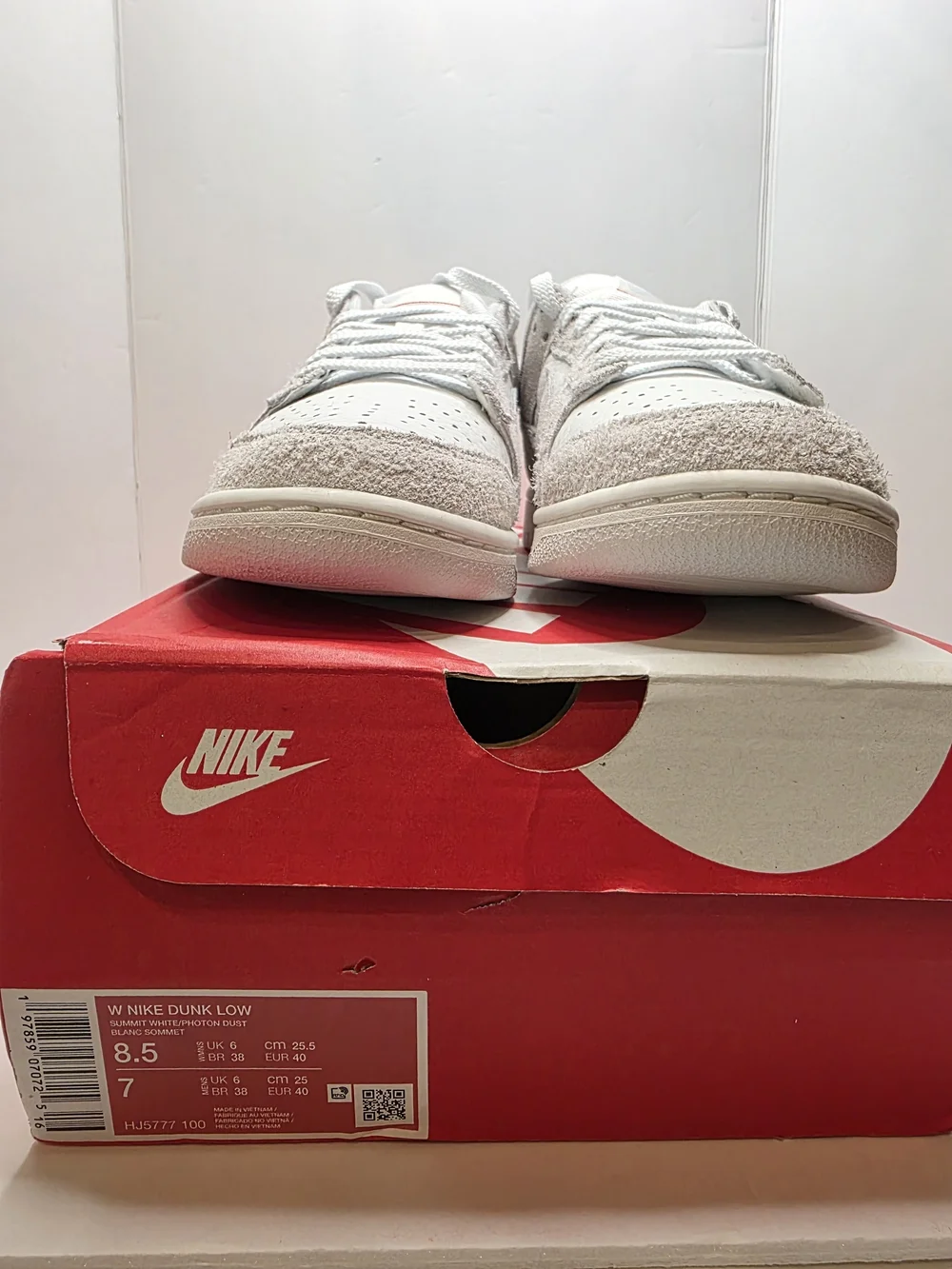 Nike Dunk Low Summit White/Photon Dust Suede size 8.5W/7M HJ5777-100